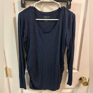 a:glow Women's Sparkle Navy Long Sleeve Tee